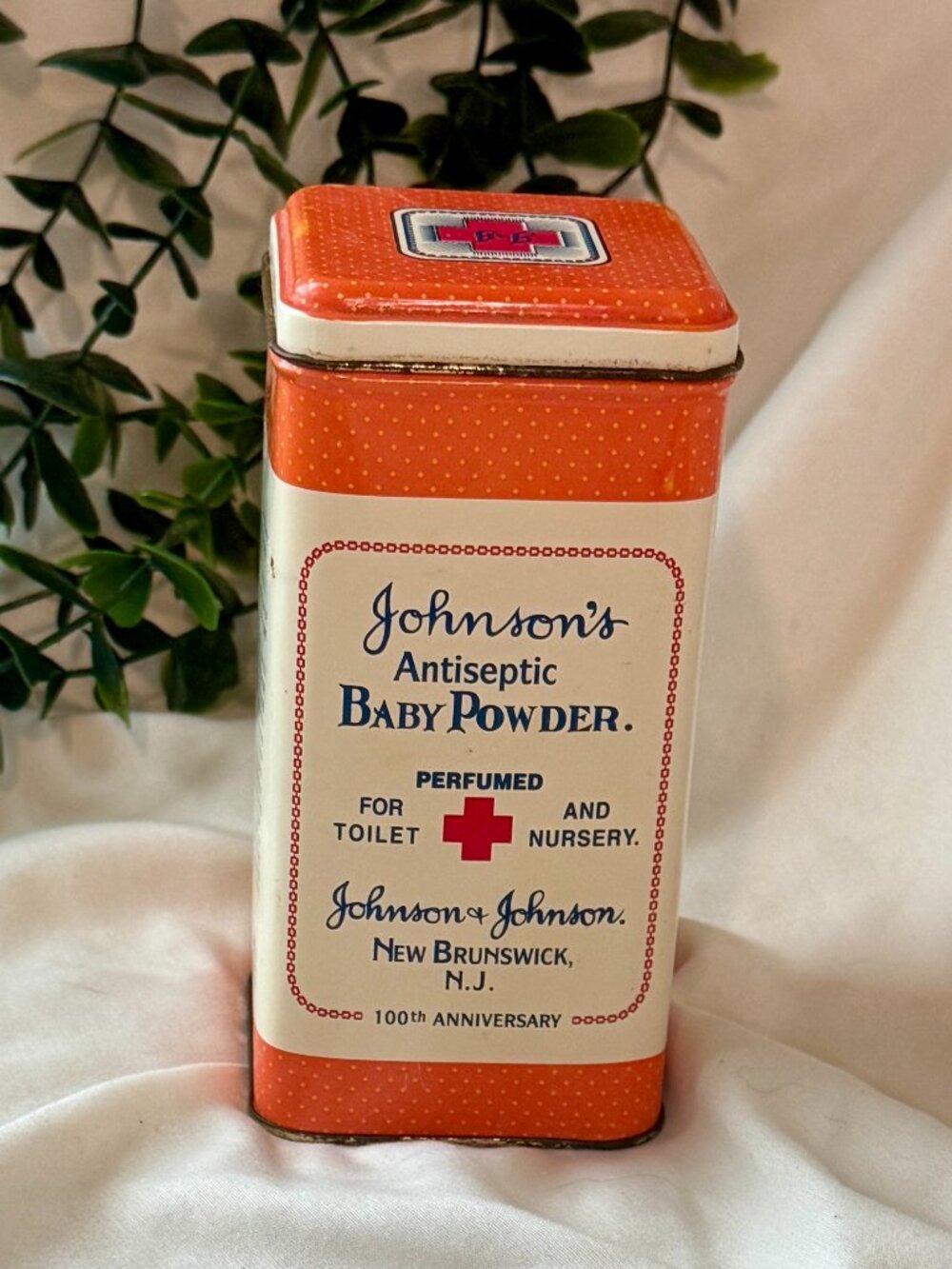Vintage Johnson & Johnson Antiseptic Baby Powder Tin – 100th Anniversary Replica